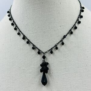 Express Y2K Y Drop Necklace Black Gothic Witchcore Dark Fairy Vampire